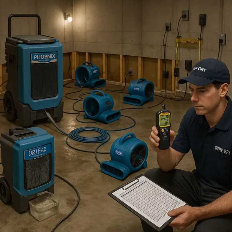Structural Drying and Dehumidification process in Towson, MD